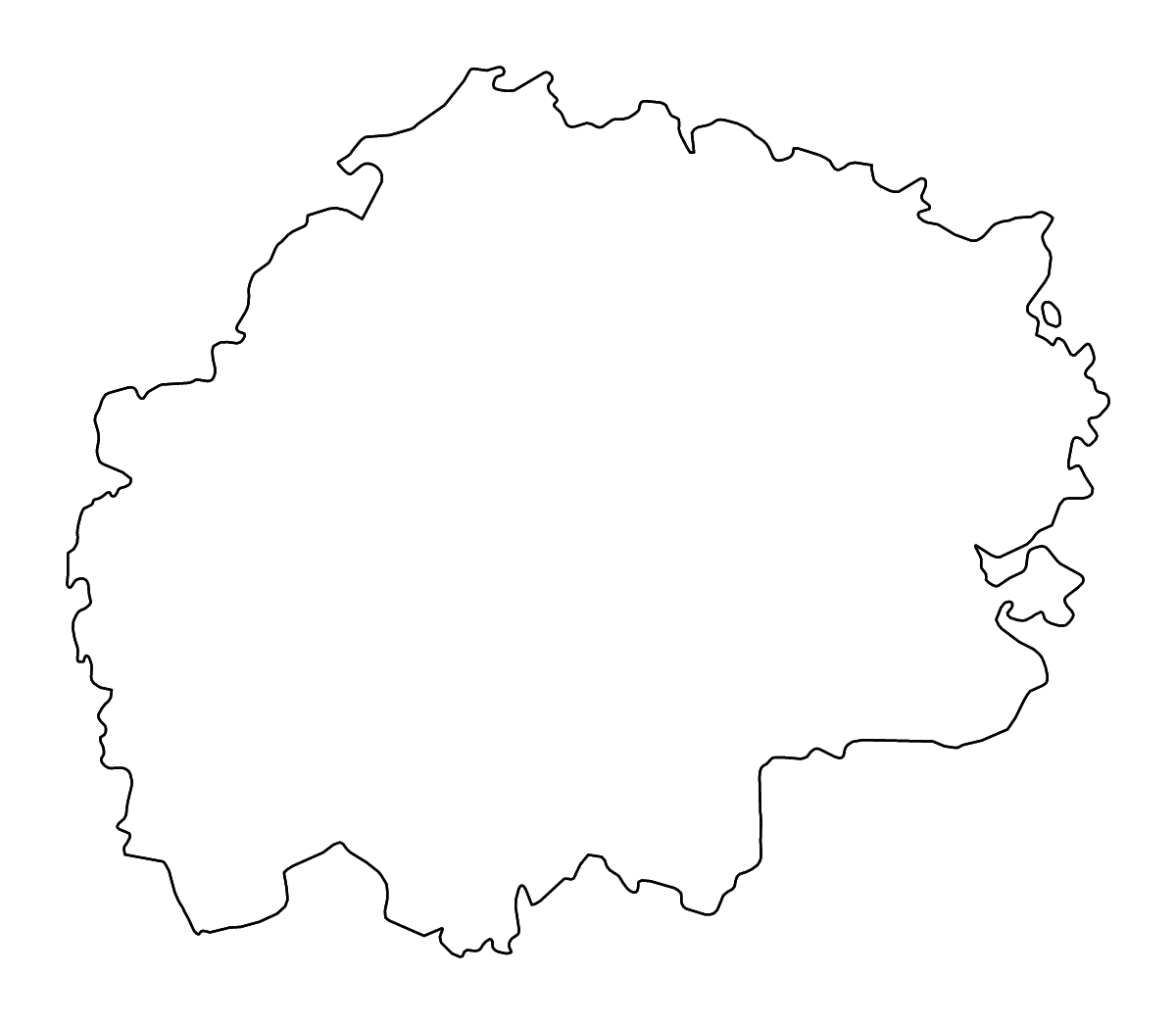 Mapa de contorno de Ryazan, Russian Federation con ríos.