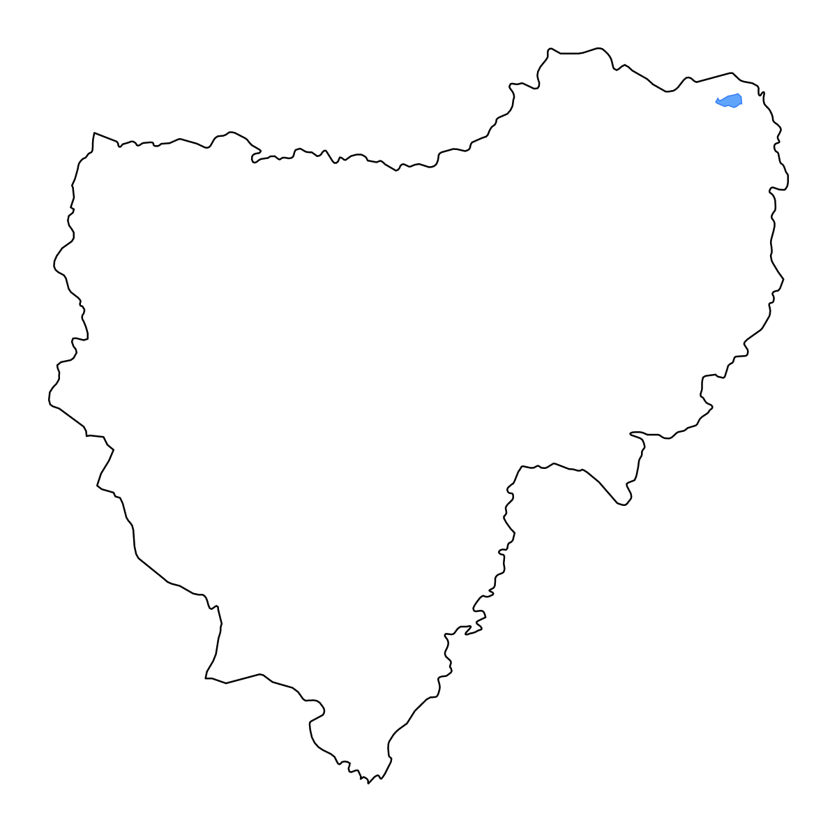 Carte de contour de Smolensk, Russian Federation avec lacs et rivières.