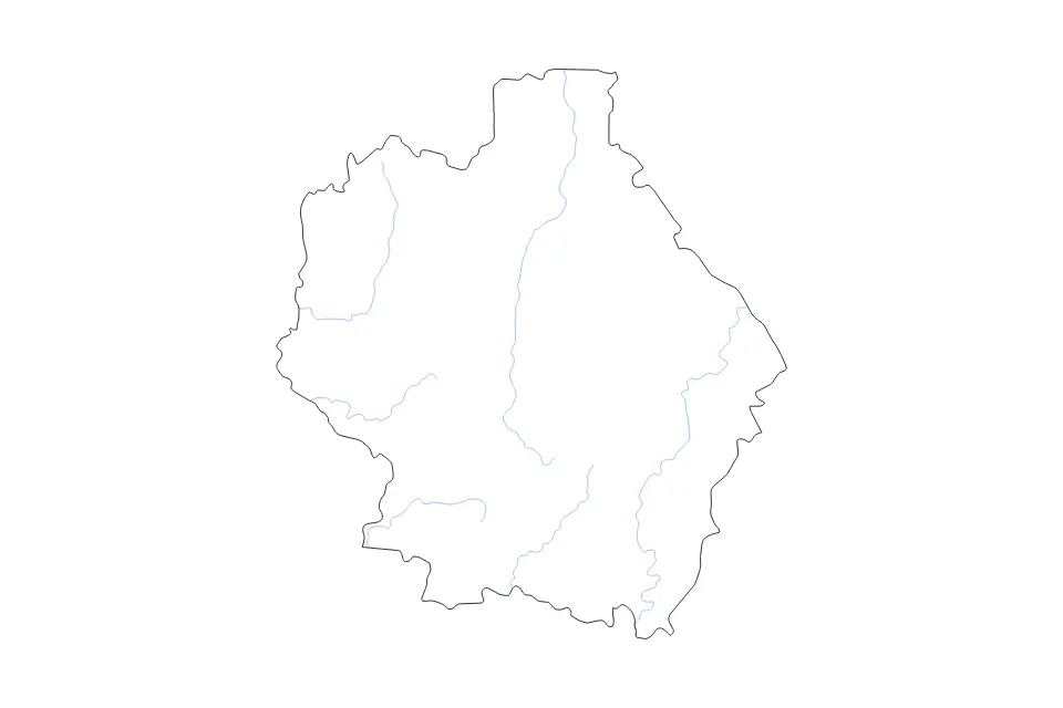 Mapa de Tambov, Russian Federation de tipo contorno y ríos para Europa, con contorno y ríos con límites limpios.