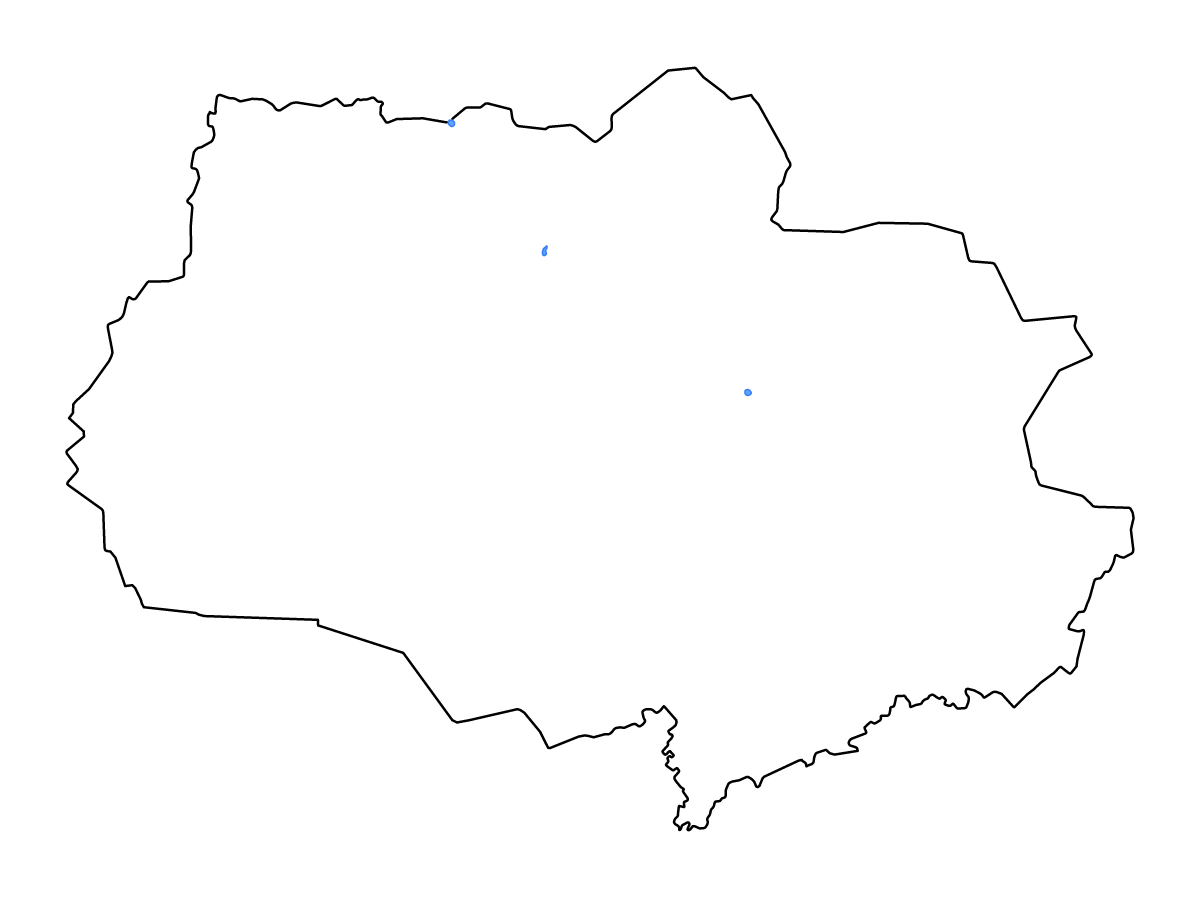 Outline map of Tomsk, Russian Federation with lakes and rivers.