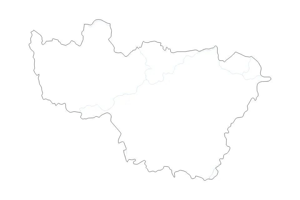 Mapa de Vladimir, Russian Federation de tipo contorno y ríos para Europa, con contorno y ríos con límites limpios.