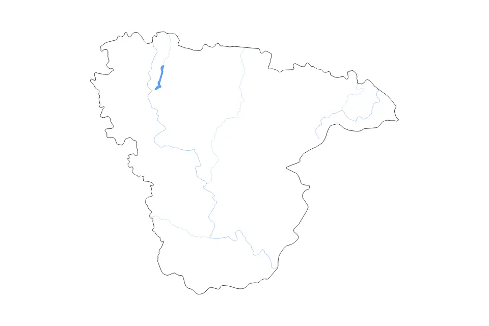 Carte de Voronezh, Russian Federation de type contour, lacs et rivières pour Europe, montrant contour, lacs et rivières avec des éléments hydrographiques comme Voronezhskoye Vodokhranilishche.