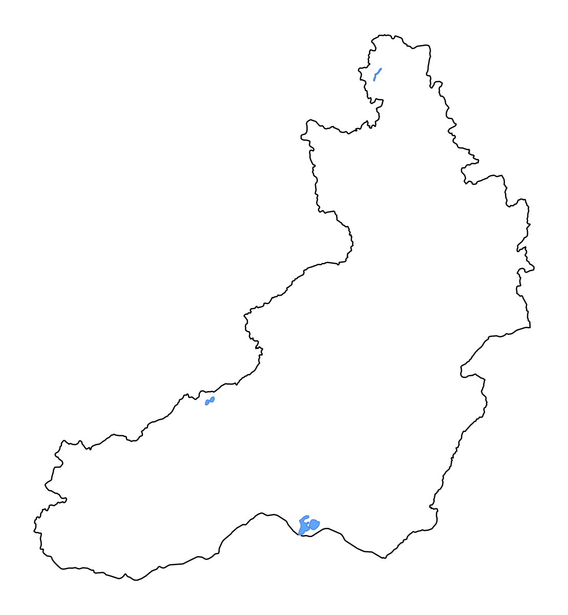 Mapa de contorno de Zabaykalsky Krai, Russian Federation con lagos y ríos.