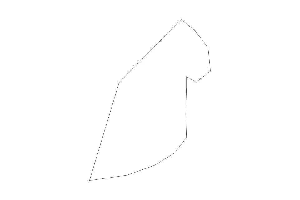 Outline map of Acquaviva Administrative Area, San Marino with subdivision borders.