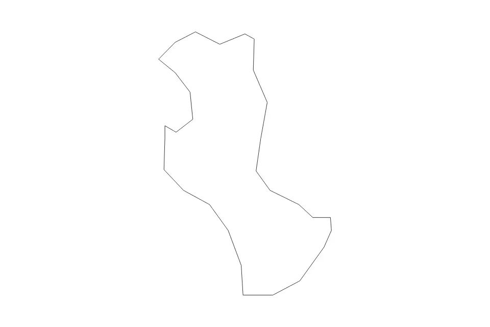 Outline map of Borgo Maggiore Administrative Area, San Marino with subdivision borders.