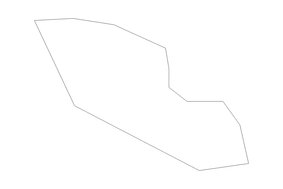 Outline map of Chiesanuova Administrative Area, San Marino with subdivision borders.