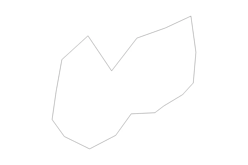 Outline map of Domagnano Administrative Area, San Marino with subdivision borders.
