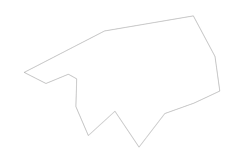 Outline map of Serravalle Administrative Area, San Marino with subdivision borders.