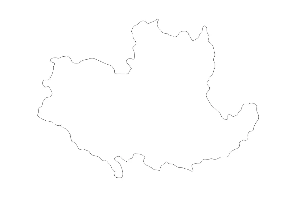 Mapa de Kolubara, Serbia de tipo contorno para Europa, con contorno con límites limpios.