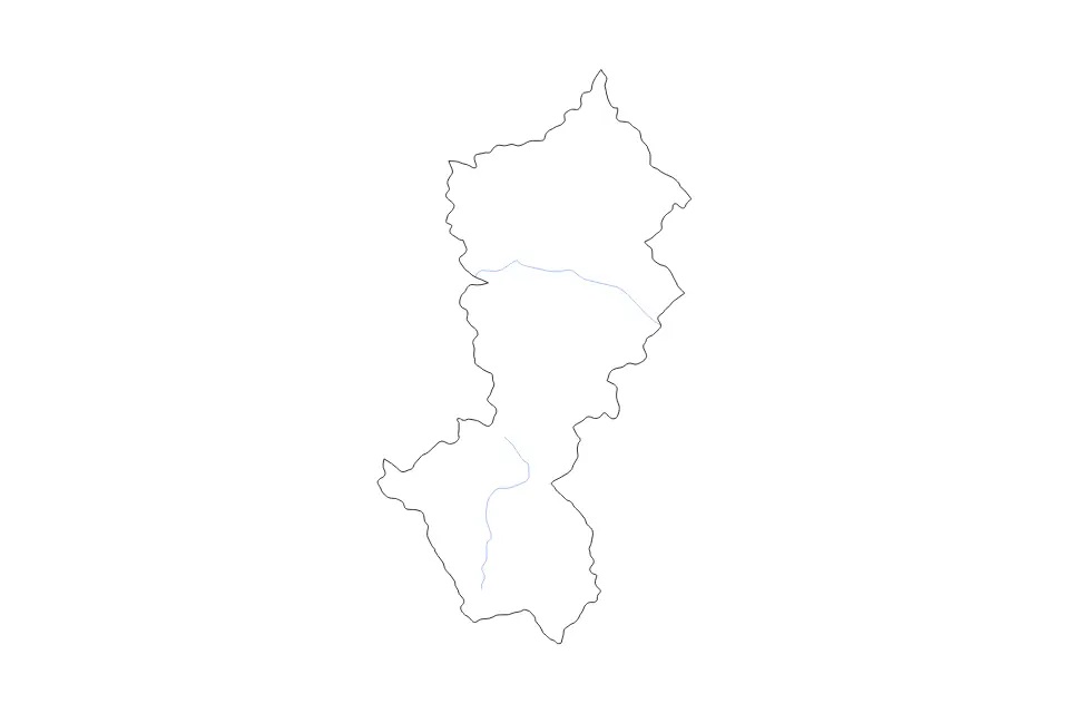 Mapa de Moravica, Serbia de tipo contorno y ríos para Europa, con contorno y ríos con límites limpios.