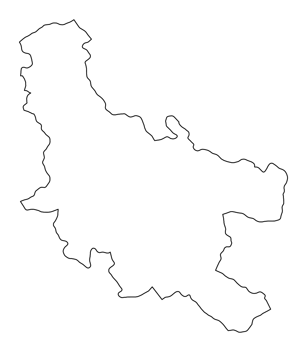 Carte de contour de Nišava, Serbia avec rivières.