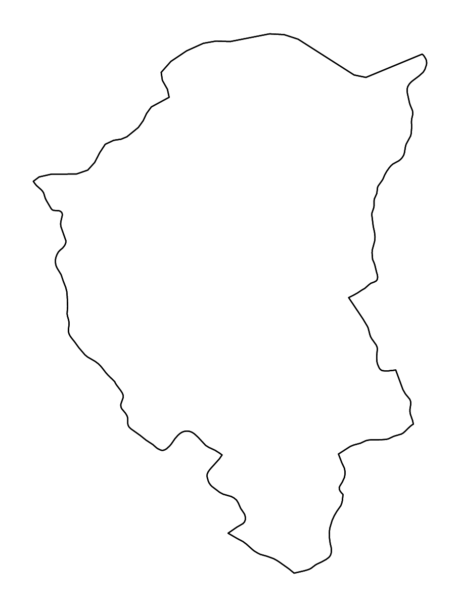 Mapa de contorno de North Bačka, Serbia con ríos.