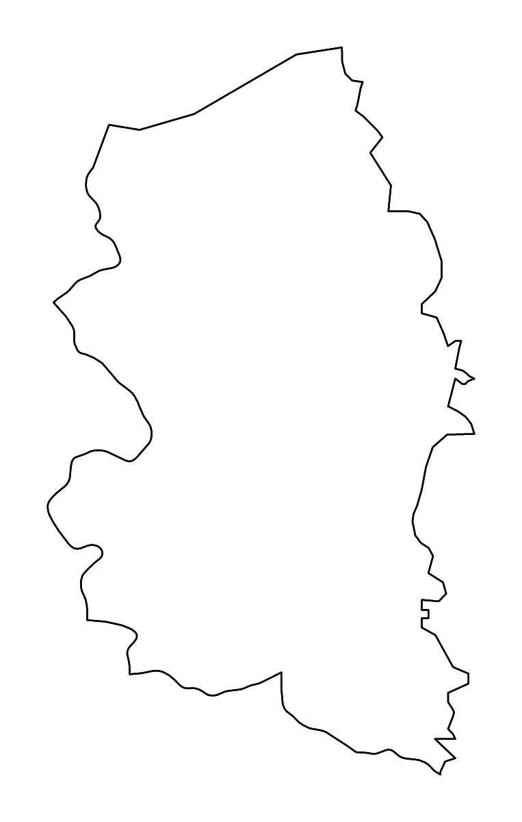 Outline map of Podunavlje District, Serbia with rivers.