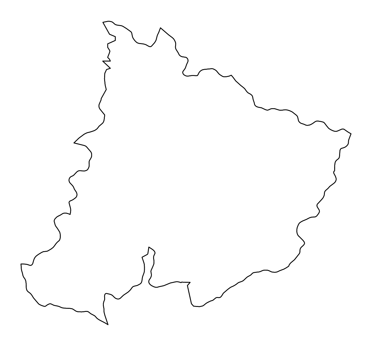 Mapa de contorno de Pomoravski, Serbia con ríos.
