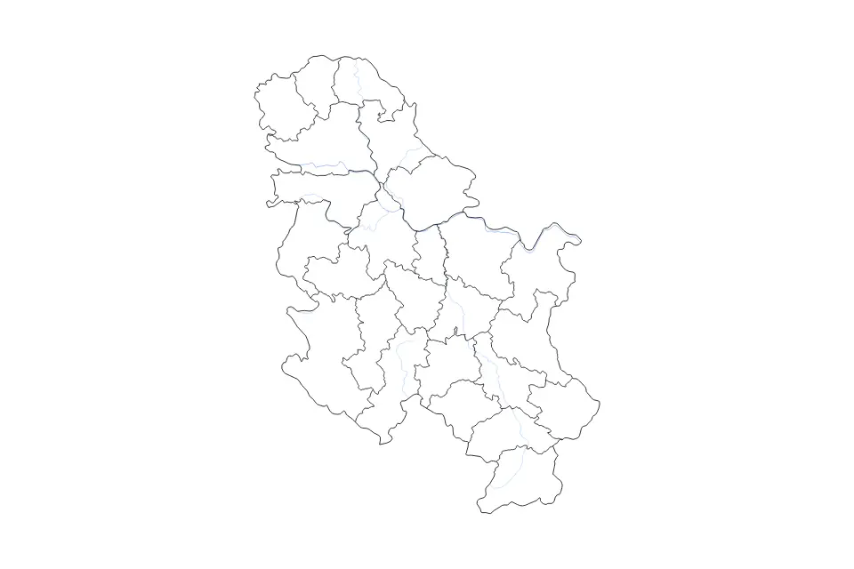 Vista previa del mapa de contorno de Serbia