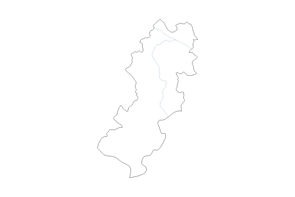 Carte de Raška, Serbia de type contour et rivières pour Europe, montrant contour et rivières avec des limites nettes.
