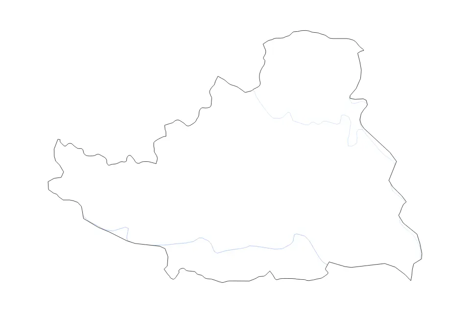 Carte de South Bačka, Serbia de type contour et rivières pour Europe, montrant contour et rivières avec des limites nettes.