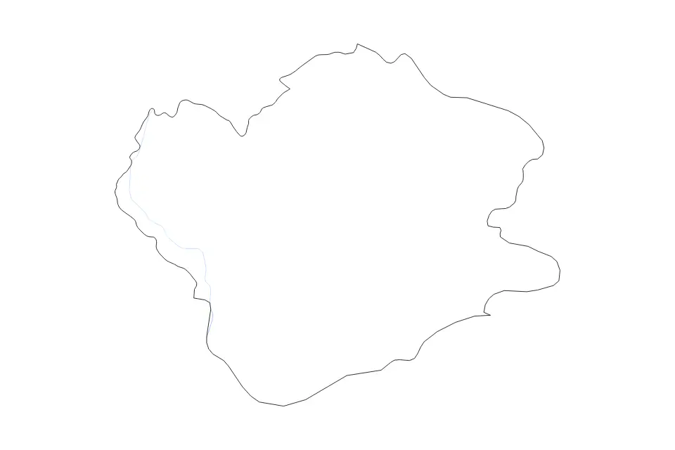 Mapa de South Banat, Serbia de tipo contorno y ríos para Europa, con contorno y ríos con límites limpios.