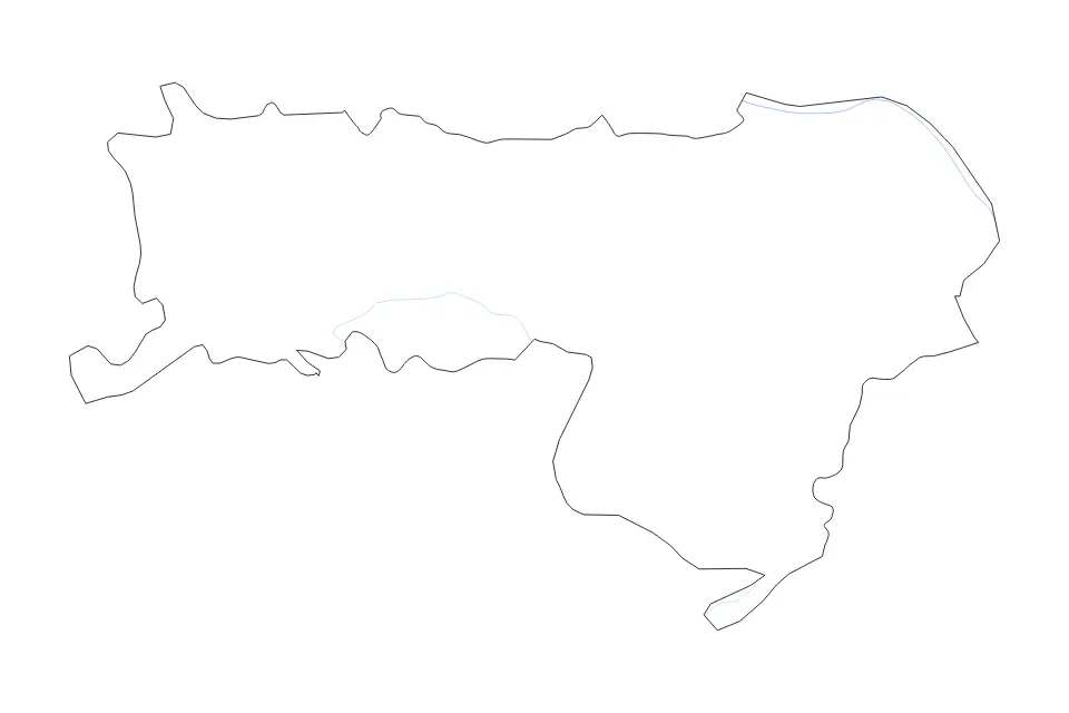 Outline map of Srem District, Serbia with subdivision borders and rivers.