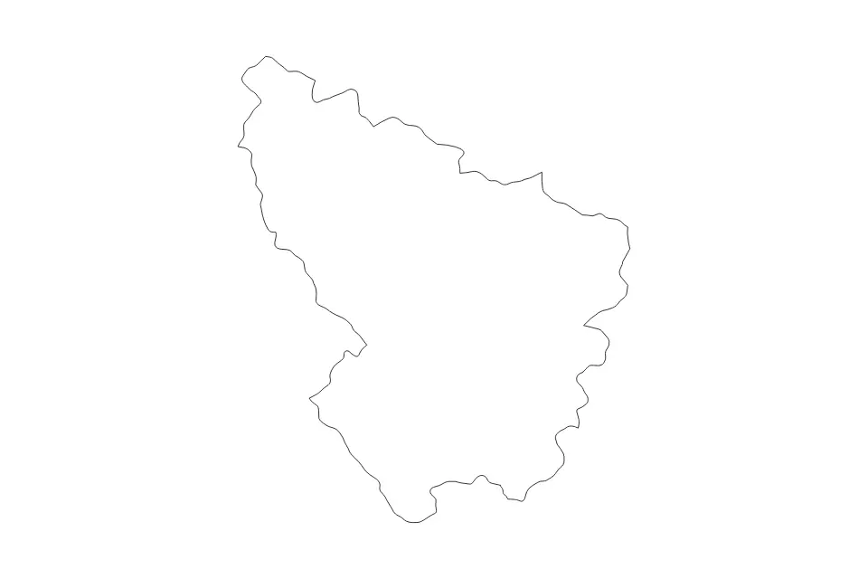 Carte de Šumadija, Serbia de type contour pour Europe, montrant contour avec des limites nettes.