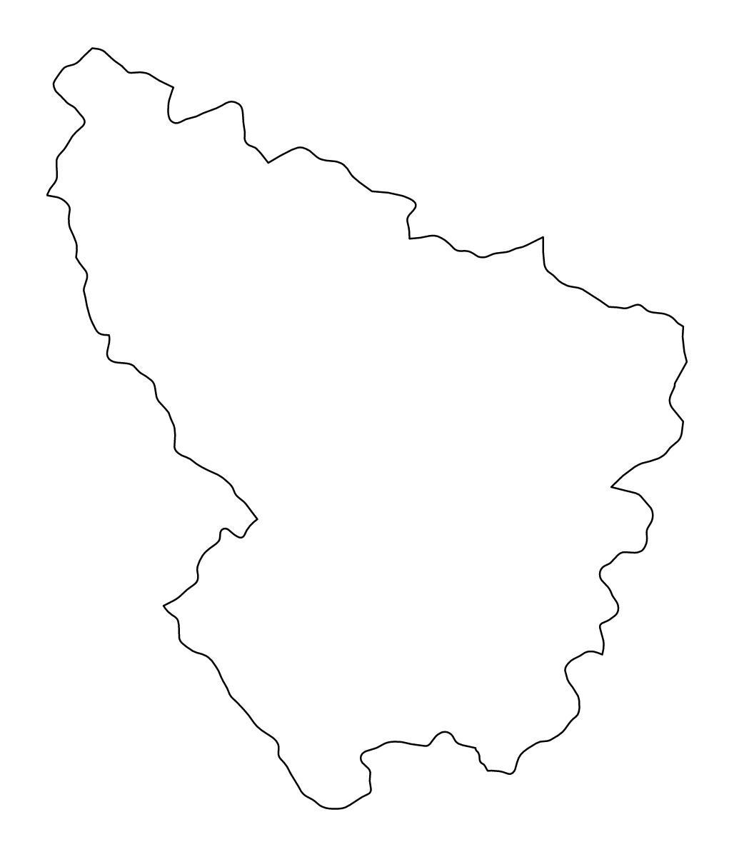 Mapa de contorno de Šumadija, Serbia.