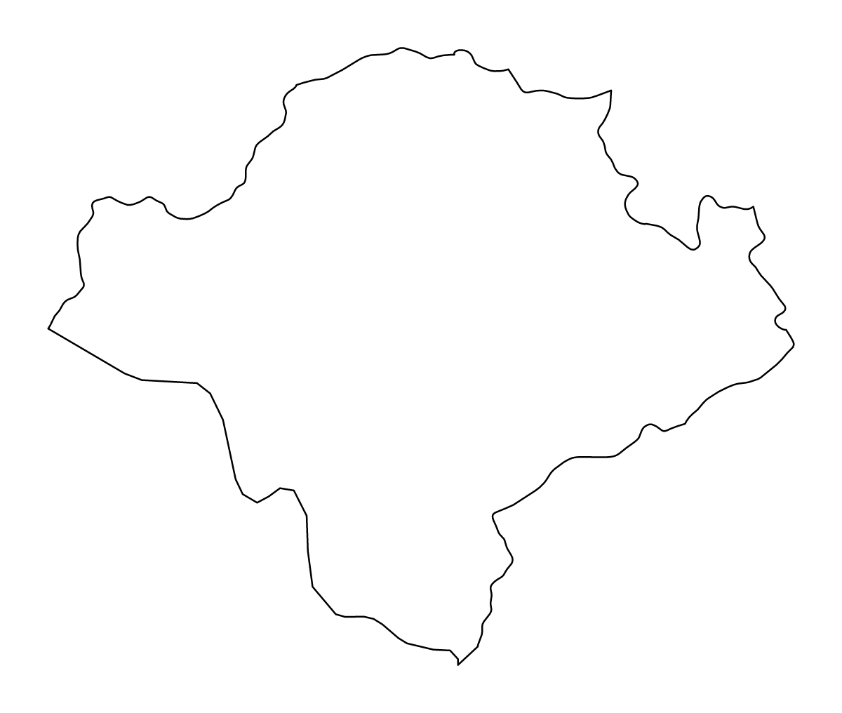 Mapa de contorno de Toplica, Serbia.