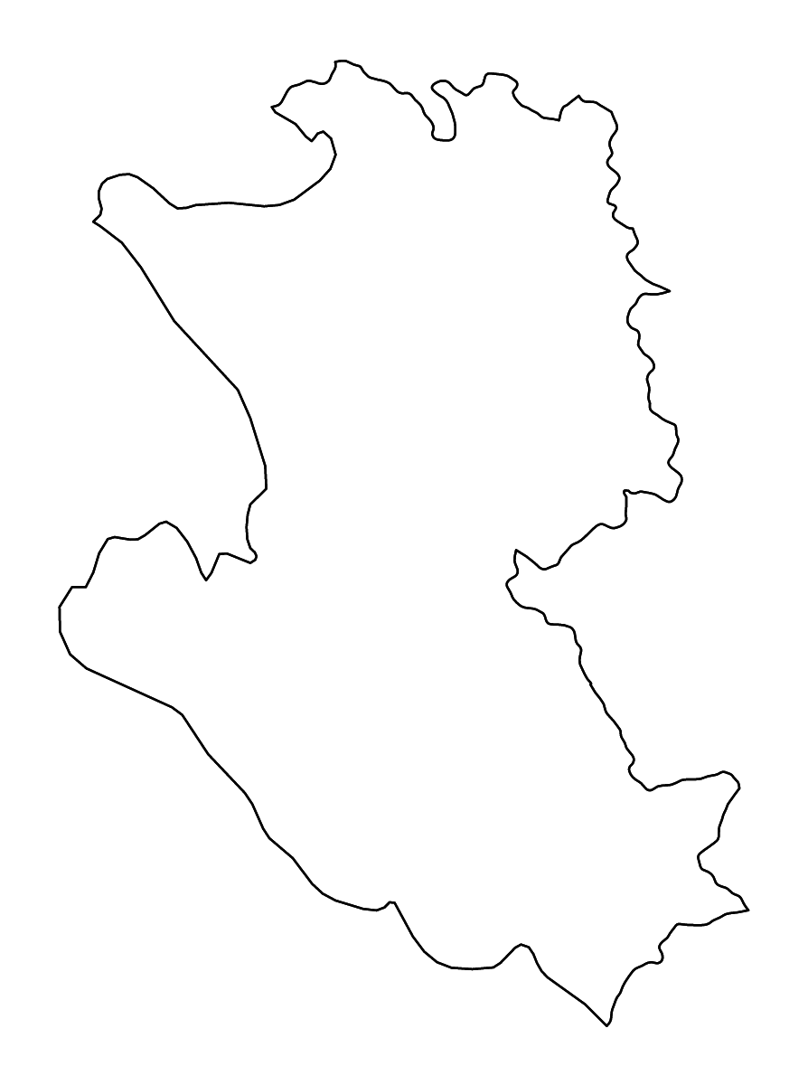 Mapa de contorno de Zlatibor, Serbia con ríos.