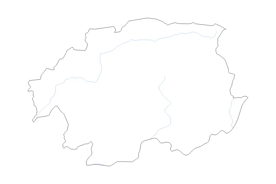 Mapa de Banská Bystrica, Slovakia de tipo contorno y ríos para Europa, con contorno y ríos con límites limpios.