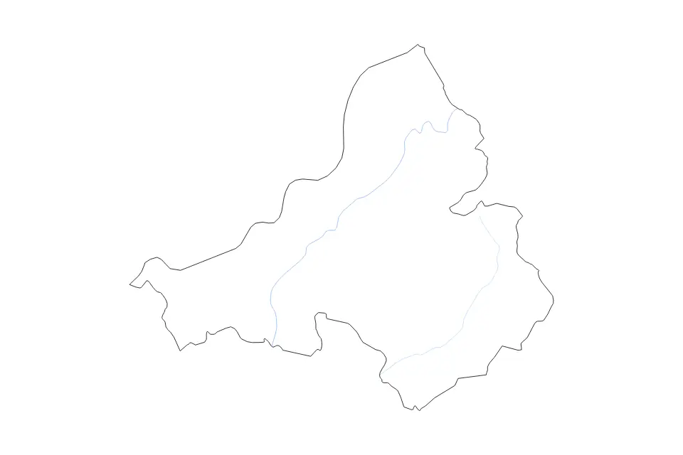 Mapa de Trenčín, Slovakia de tipo contorno y ríos para Europa, con contorno y ríos con límites limpios.
