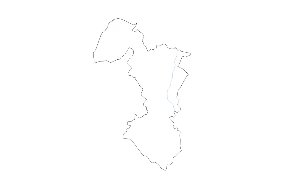 Mapa de Trnava, Slovakia de tipo contorno y ríos para Europa, con contorno y ríos con límites limpios.