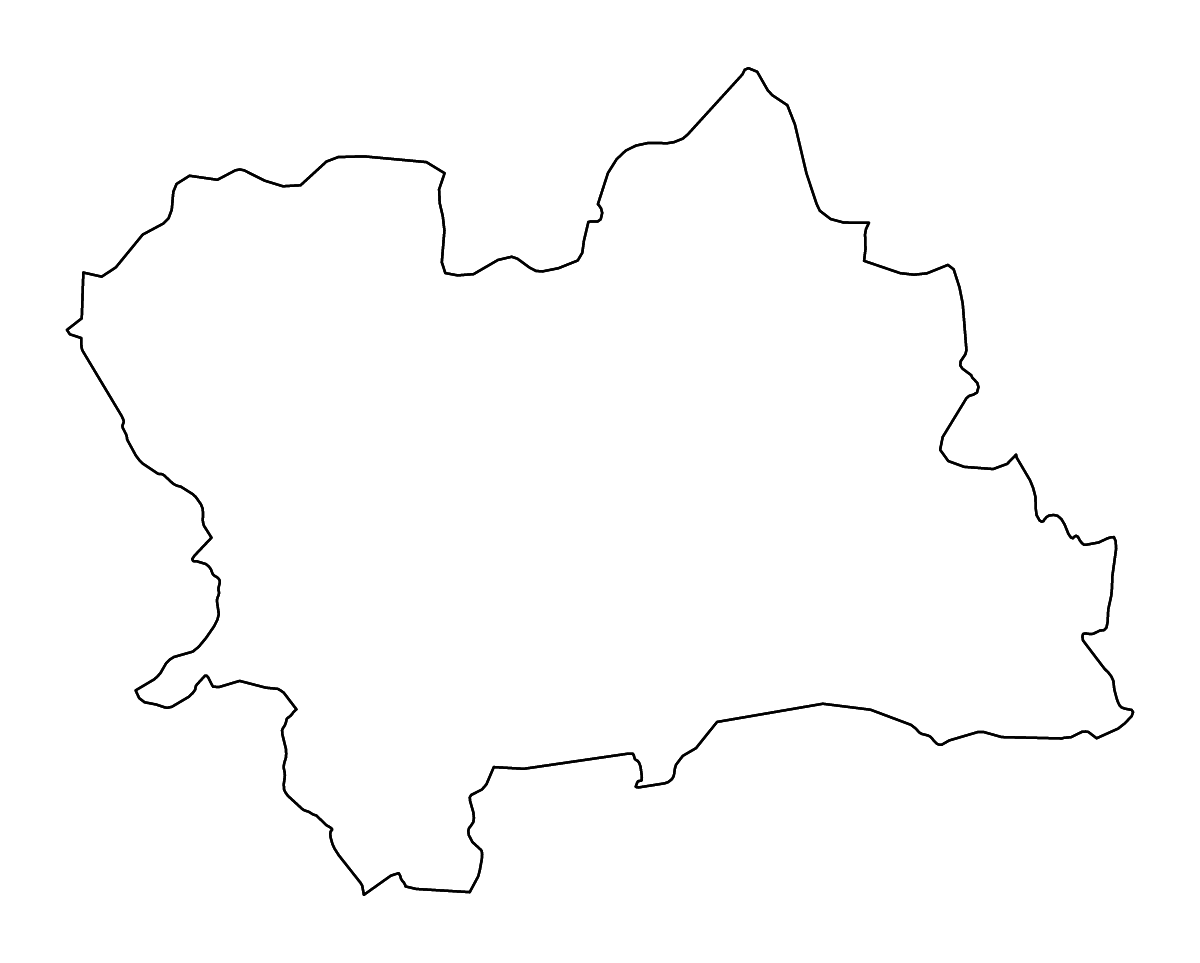 Mapa de contorno de Žilina, Slovakia con ríos.