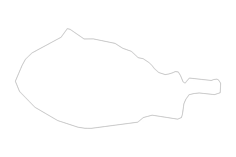 Outline map of Bohinj Commune, Slovenia with subdivision borders.