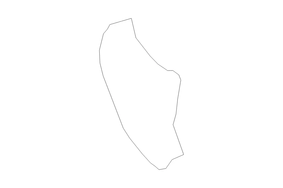 Outline map of Borovnica Commune, Slovenia with subdivision borders.