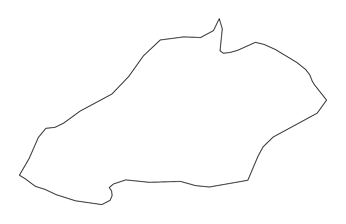 Mapa de contorno de Bovec, Slovenia con ríos.