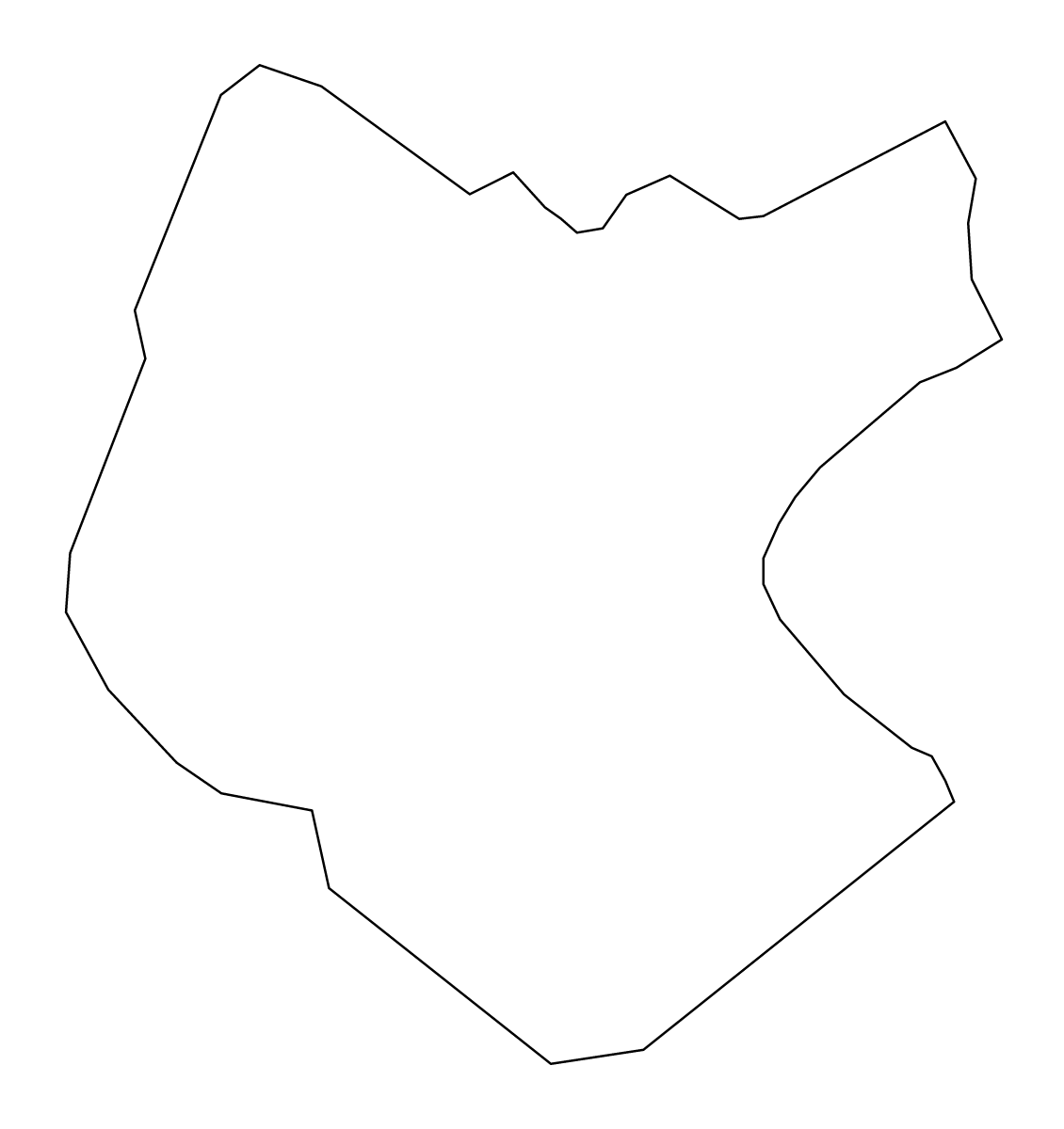 Outline map of Cerknica Municipality, Slovenia.