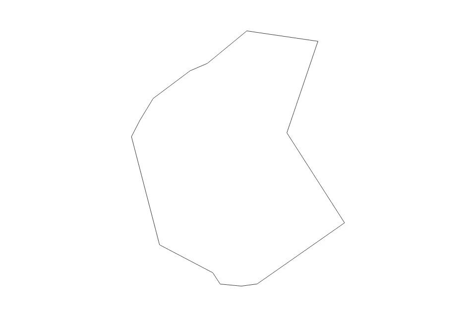 Outline map of Cerkvenjak Commune, Slovenia with subdivision borders.