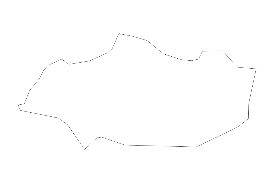 Outline map of Črna na Koroškem Commune, Slovenia with subdivision borders.