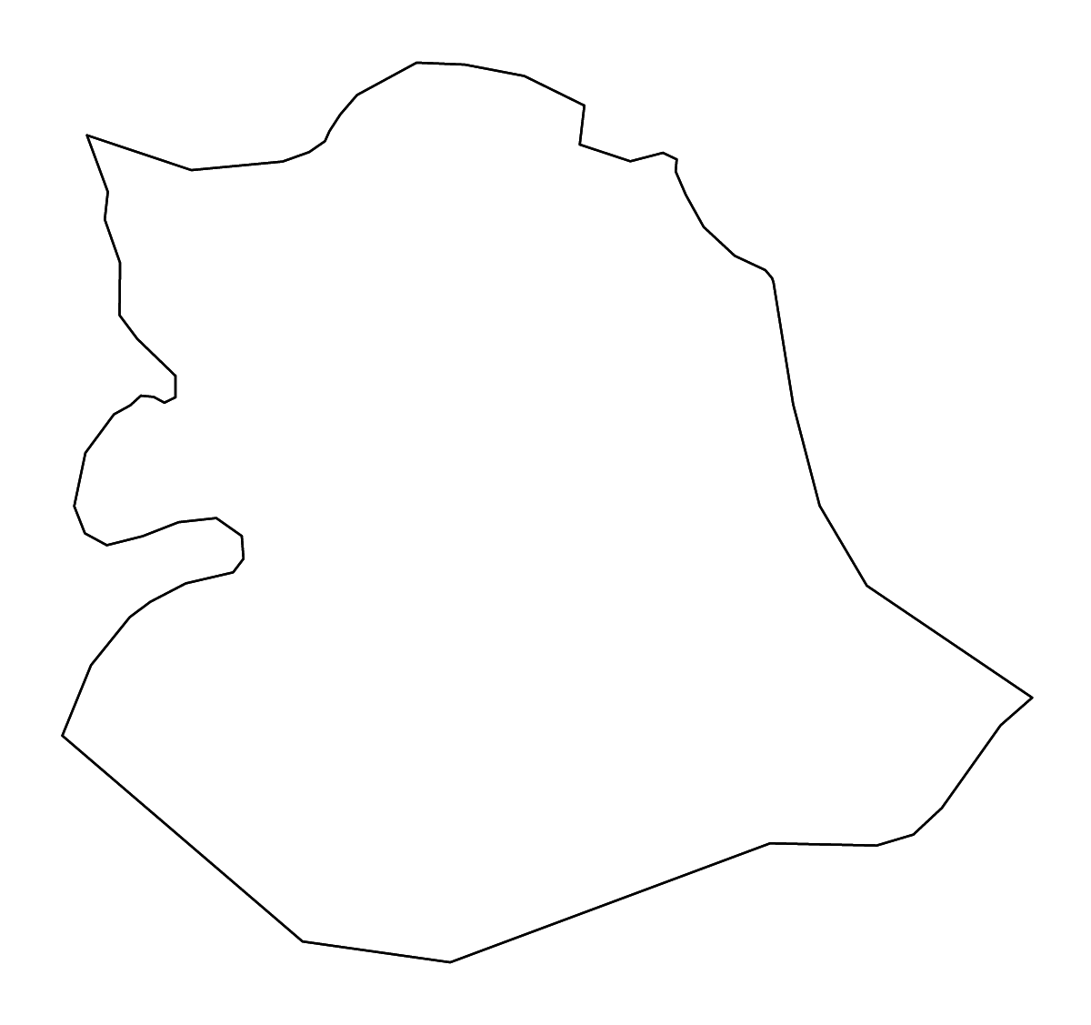Outline map of Črnomelj Municipality, Slovenia with rivers.
