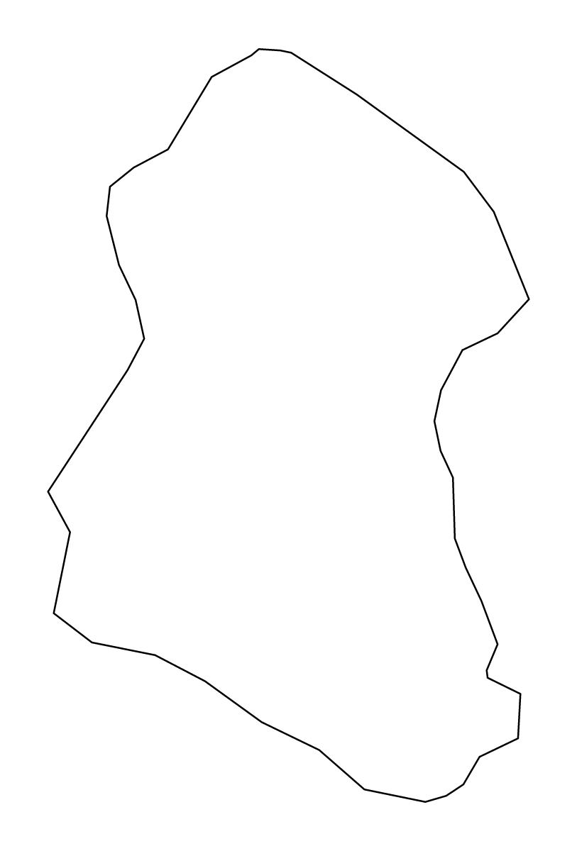 Outline map of Divača Municipality, Slovenia.