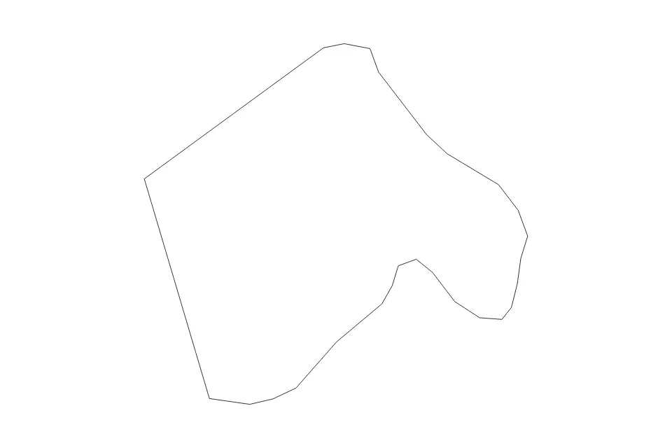 Outline map of Dobje Commune, Slovenia with subdivision borders.