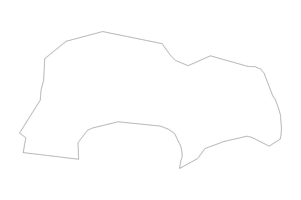 Outline map of Dobrova–Polhov Gradec Commune, Slovenia with subdivision borders.