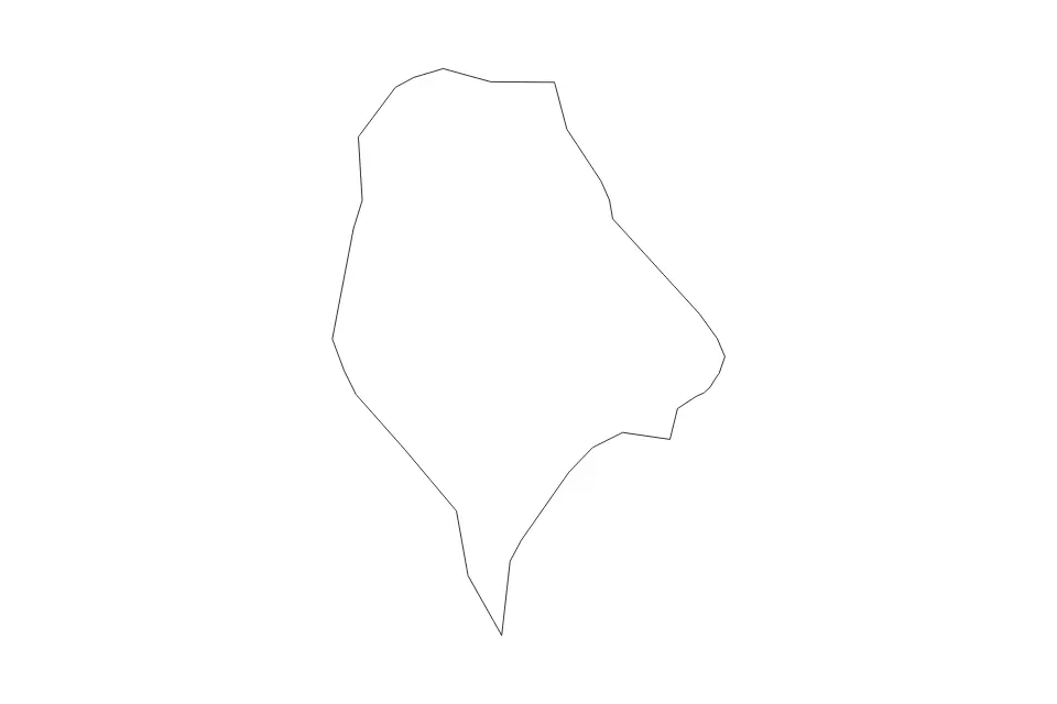 Outline map of Dolenjske Toplice Statistical Region, Slovenia with subdivision borders.