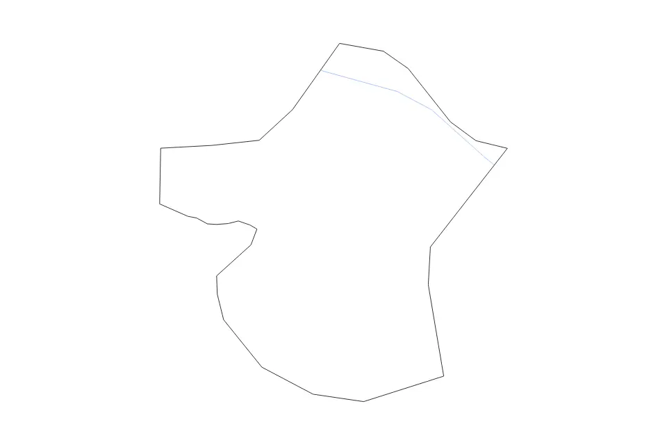 Outline map of Gornja Radgona Commune, Slovenia with subdivision borders and rivers.