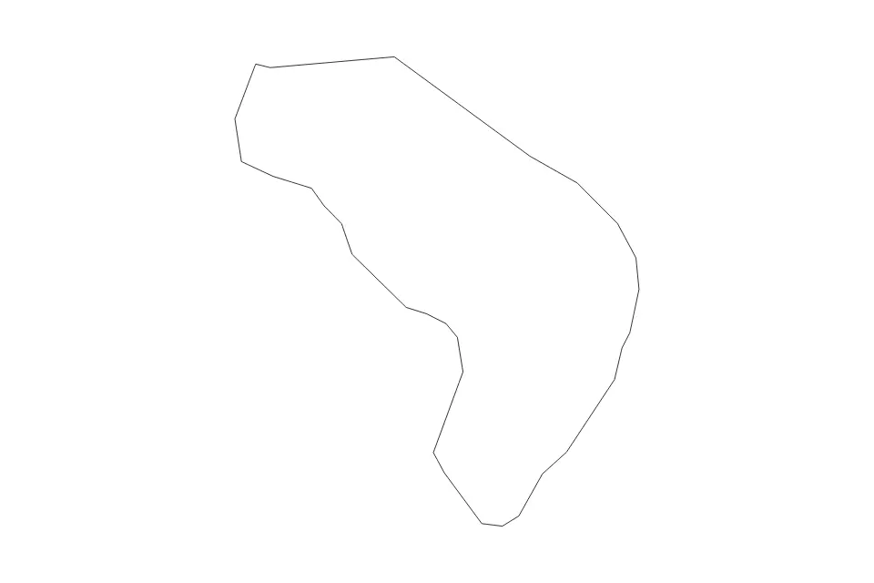 Outline map of Gornji Petrovci Commune, Slovenia with subdivision borders.