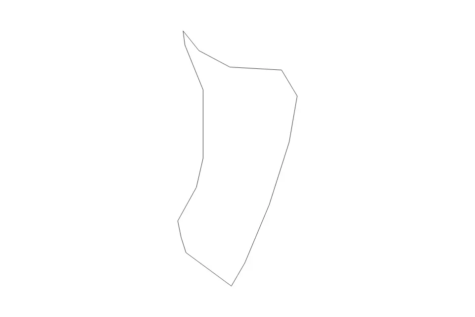 Outline map of Hodoš Commune, Slovenia with subdivision borders.