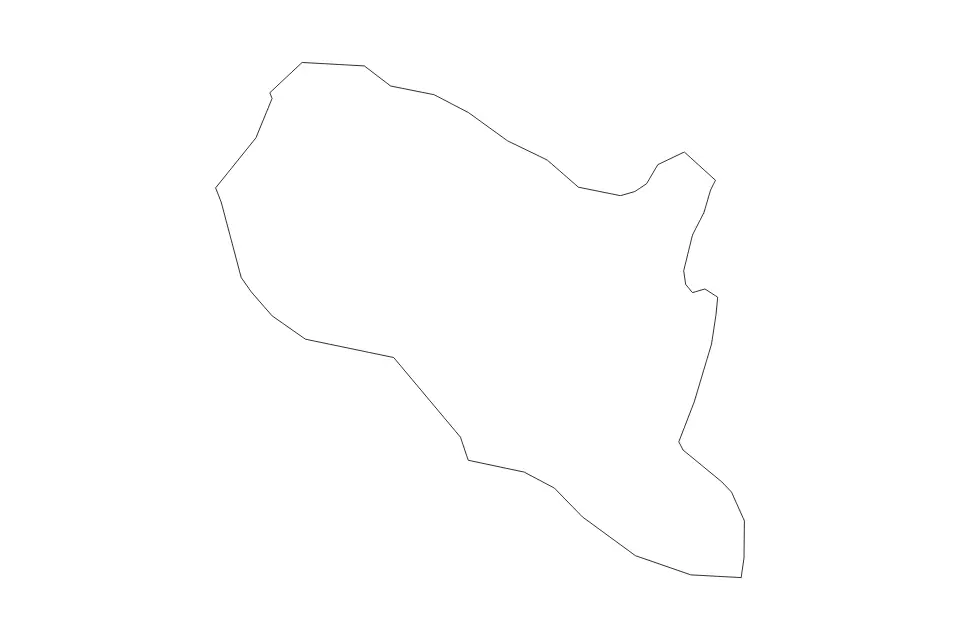 Outline map of Hrpelje-Kozina Commune, Slovenia with subdivision borders.