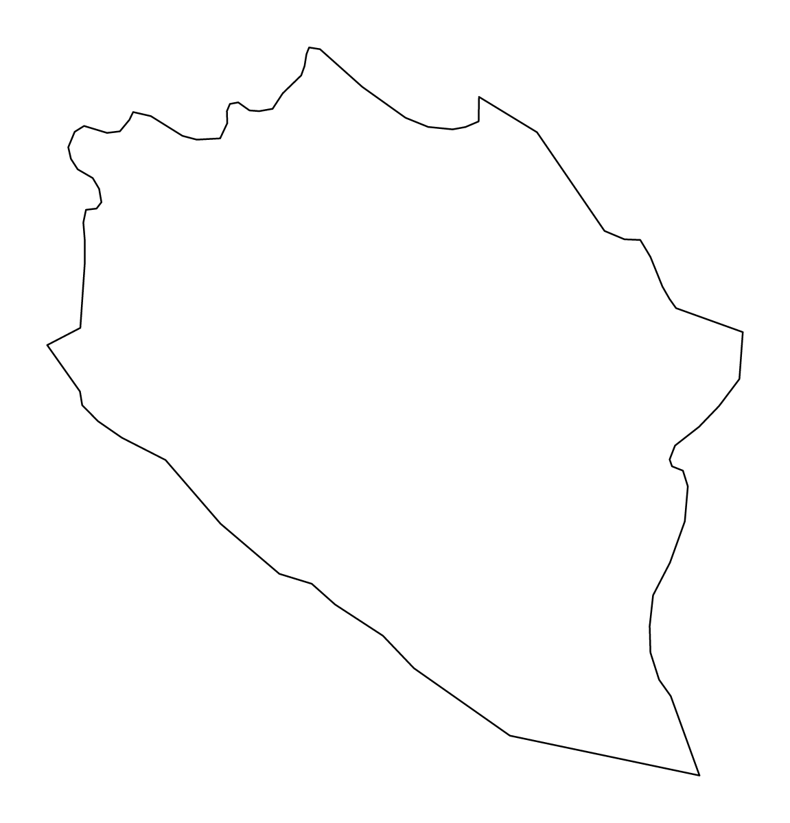 Outline map of Idrija Municipality, Slovenia.