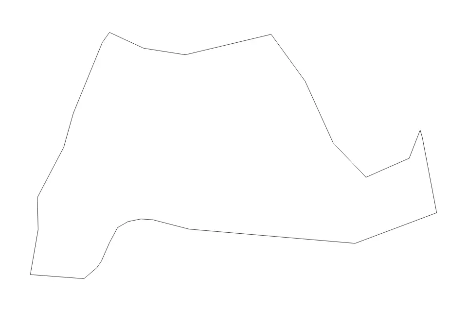 Outline map of Jezersko Commune, Slovenia with subdivision borders.