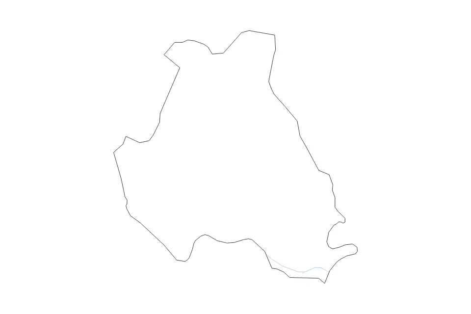 Mapa de Kočevje, Slovenia de tipo contorno y ríos para Europa, con contorno y ríos con límites limpios.