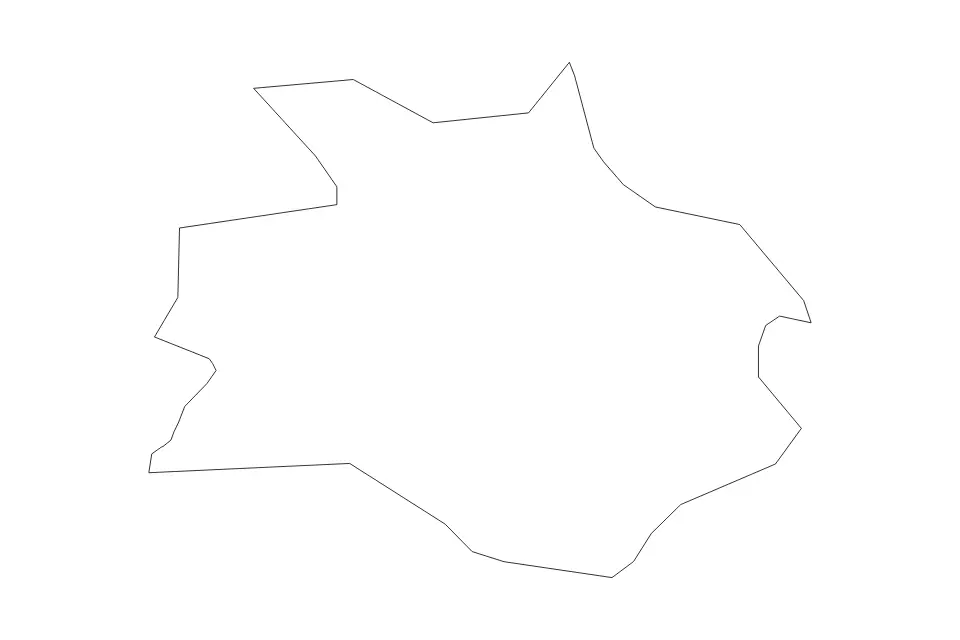 Outline map of Koper Commune, Slovenia with subdivision borders.